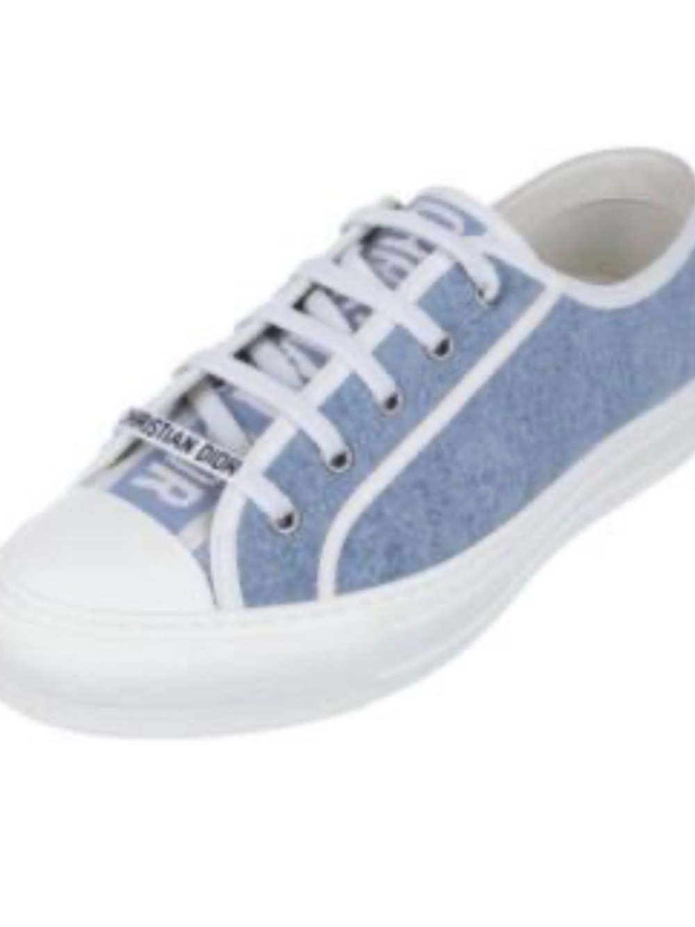 Dior Blue and White Canvas Low-Top Sneaker